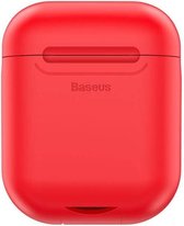 Baseus siliconen wireless / draadloze oplaad hoesje voor Apple AirPods 1 / 2  - Rood