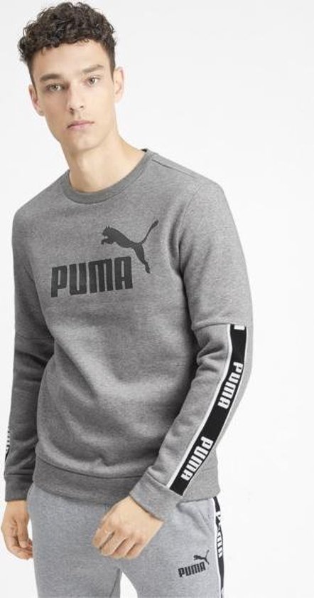 Puma Amplified Crew Fleece sweater heren grijs/zwart | bol.com
