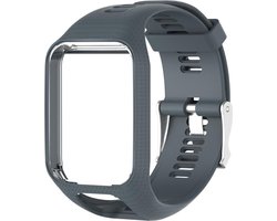 Grijs bandje Geschikt voor Tomtom Adventurer, Tomtom Spark, Tomtom Spark 3, Tomtom Runner 2, Runner 3 - Golfer 2 - horlogeband - polsband - horlogebandje