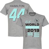 Hamilton 44 6x Wereldkampioen T-Shirt - Grijs - 3XL