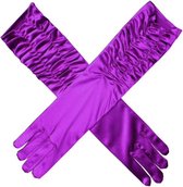 Lange satijnen handschoenen - Amani - Purple