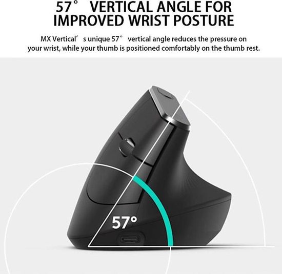Logitech MX Vertical - Draadloze Ergonomische Muis - Grijs
