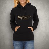 Metie met een gouden hart hoodie l Zwart l Large