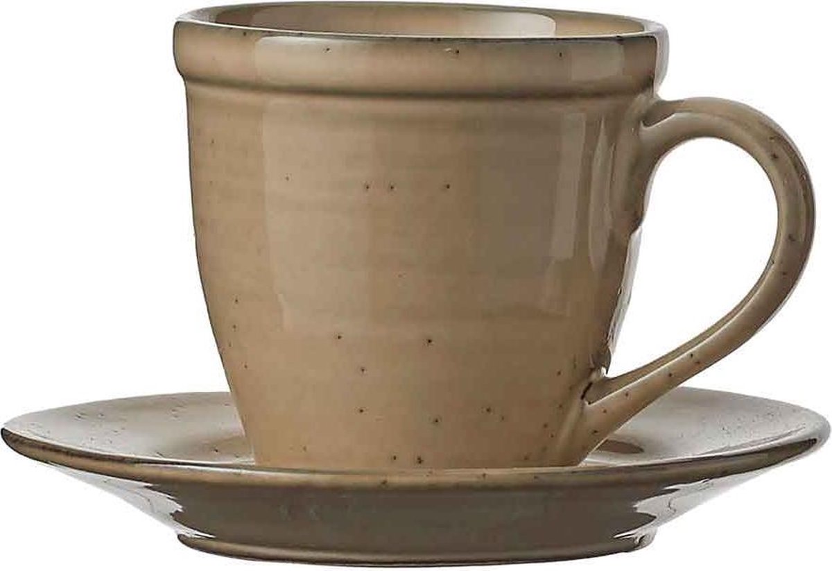 Mica Decorations tabo kop en schotel creme - 7,5 x 4,5 x 7,5 - WIT