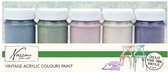 5x 80ML Vintage Kleuren Acrylverf | Vintage Acrylic Colours Paint