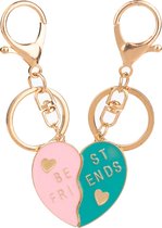 Best Friend sleutelhanger 2 stuks met gebroken hart