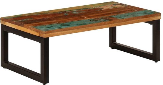 Op grote schaal Gedeeltelijk Rijden Salon tafel Gerecycled hout (Incl 3D klok) - woonkamer tafel - decoratie  tafel -... | bol.com