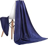Emilie Scarves omslagdoek sjaal Lang Satijn - donkerblauw - 200*70CM