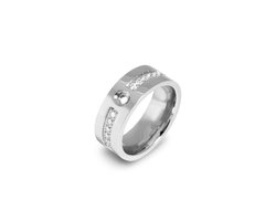 Melano Twisted Flat Basic cz ring - zilverkleurig - dames - 8 mm - maat 54