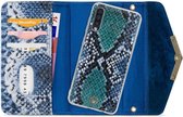 Samsung Galaxy A50 Hoesje - Mobilize - Velvet Serie - Kunstlederen 2in1 Case / Clutch - Royal Blue Snake - Hoesje Geschikt Voor Samsung Galaxy A50