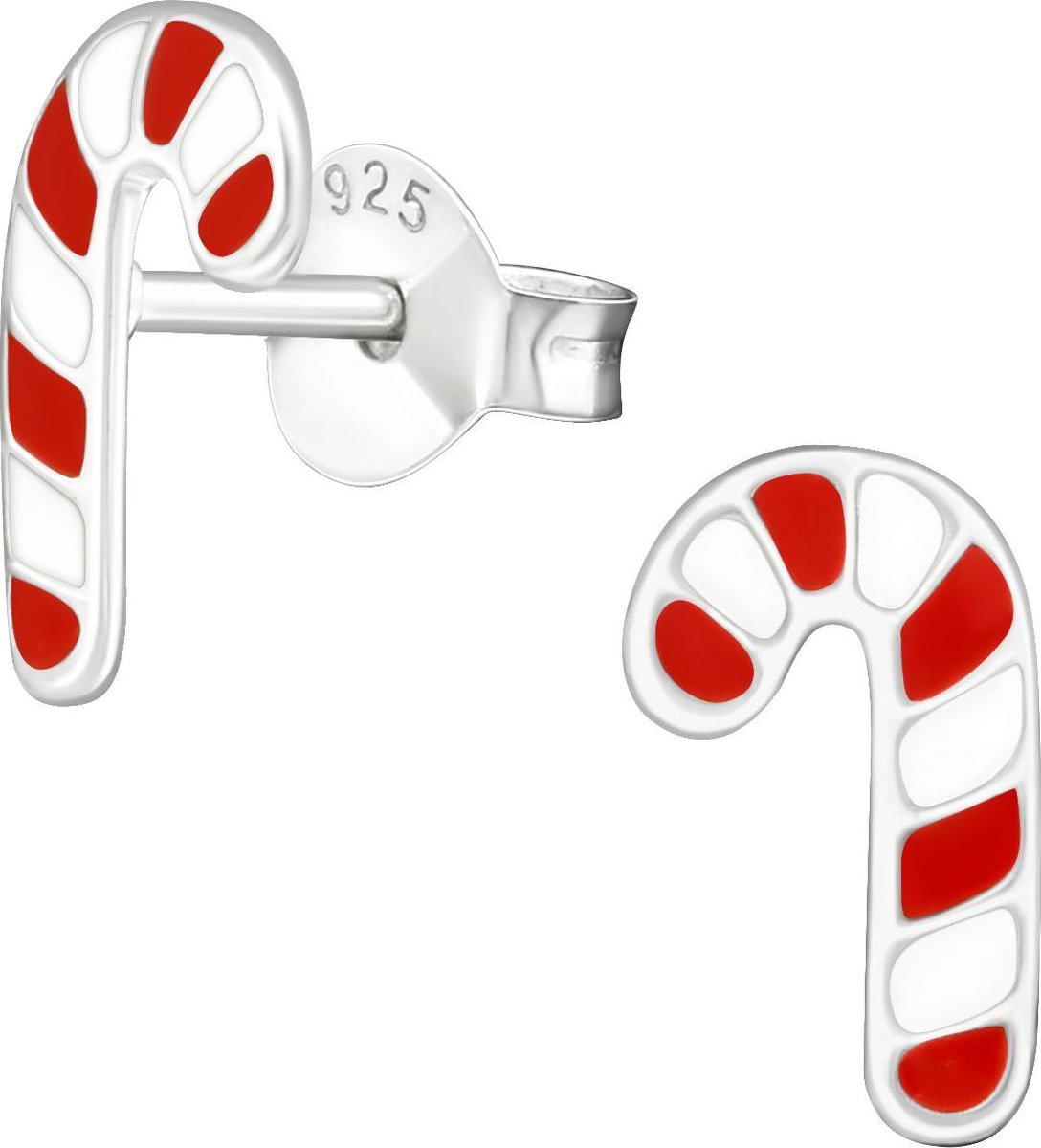 Toverstaartjes sieraden - Kerst oorbellen - zuurstok oorstekers - meisjes - zilveren oorknopjes