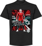 Ronaldo Portugal Comic T-Shirt - Zwart - XS
