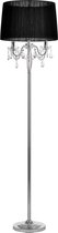 Staande lamp - Vloerlamp - Kleur zwart & chroom kleurig - Fitting 3 x E14 - Lampenkap (Ø) 45 cm - Afmeting (H) 165 cm