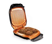 Livington Low Fat Grill – compacte contactgrill voor vetarm grillen – elektrische grill met keramische coating & vetafvoer – praktisch & gezond grill apparaat