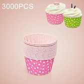 3000 PCS Dot Pattern Ronde Lamineren Cake Cup Muffin Cases Chocolade Cupcake Liner Baking Cup, Afmetingen: 6,8 x 5 x 3,9 cm (bruin)