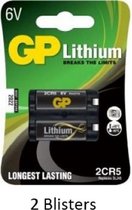 2 stuks (2 blisters a 1 stuks) GP Lithium 2CR5 6V
