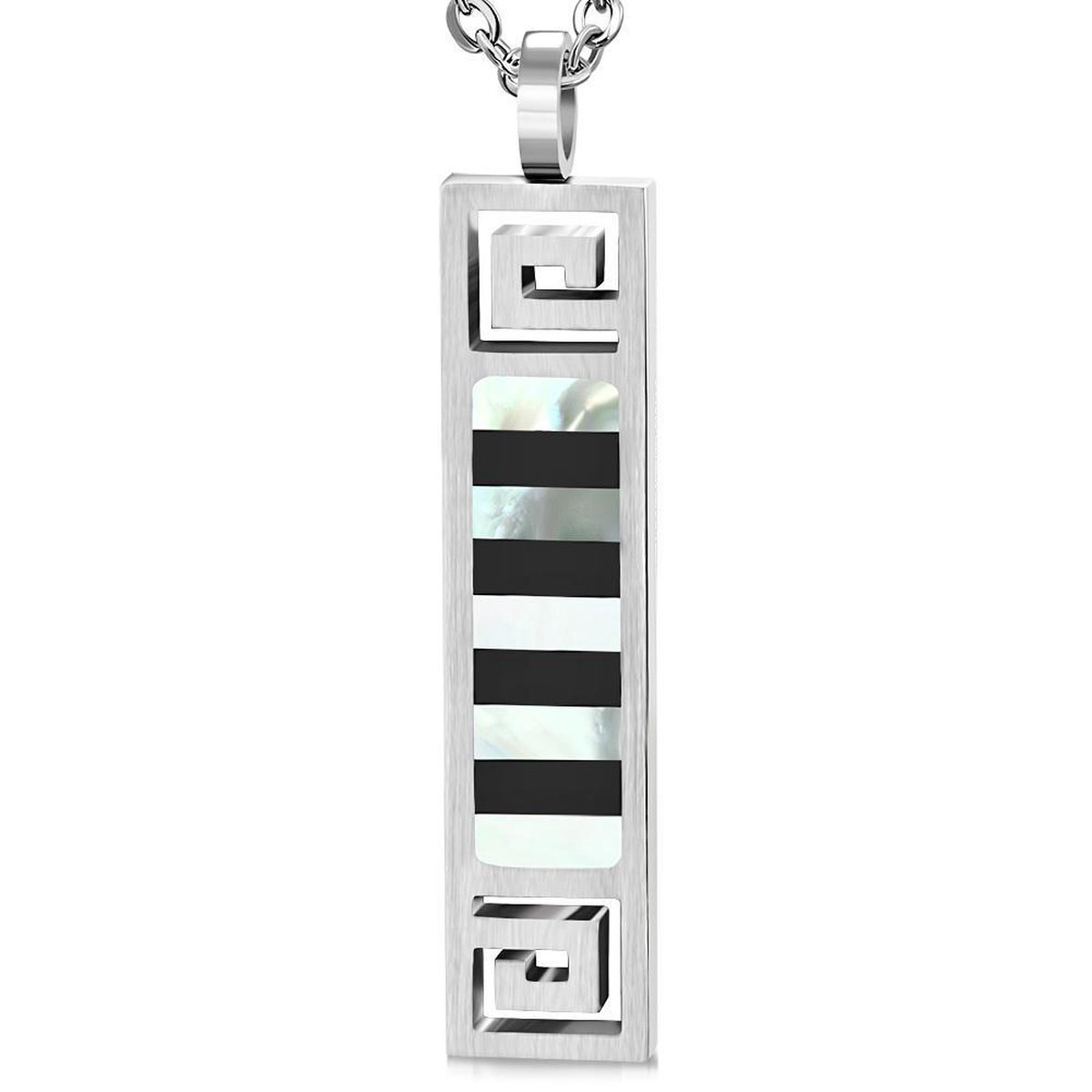 Amanto Ketting Gerdian - 316L Staal - Parelmoer - 48x10mm - 50cm