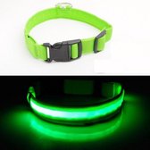 Lichtgevende Halsband LED-licht op Batterijen voor Hond | Groen Maat S | Huisdier Accessoires