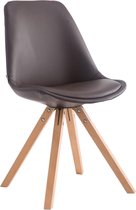 CLP Laval Bezoekersstoel - Vierkant - Kunstleer natura (eik) bruin