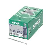 SPAX R 88091 Senkkopf/T-STAR TG 191010501003 Vis à bois 5 mm 100 mm Torx, 6 pans intérieurs ronds acier étamé par galva