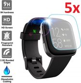 Tempered Glass Screenprotector Geschikt Voor Fitbit Versa 2 - Screen Protector Ultradun Gehard Glas - Set Van 5 Stuks