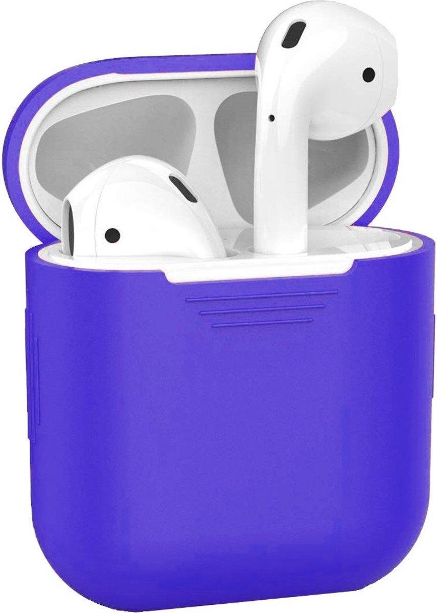 Airpods Hoesje Voor Apple Airpods - Blauw - Siliconen Hoesje Voor Apple Airpods - Model 1 En 2 - Leuk Als Kerst Cadeau