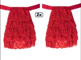 2x Luxe Jabot kant rood.
