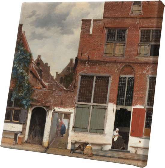 Het straatje | Johannes Vermeer | Wanddecoratie | 30 CM x 30 CM | Canvas | Foto op canvas | Oude Meesters