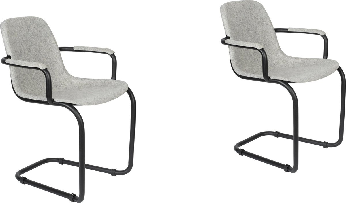 Thirsty Eetkamerstoelen armleuning Grijs - Set van 2