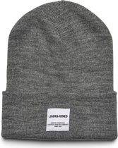 Jack and Jones Beanie Grijs Brede Rand Acryl - ONESIZE