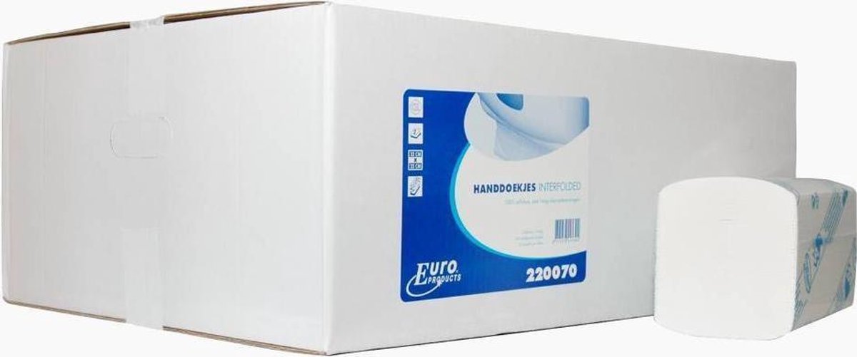 Euro Products Handdoekpapier Interfold 2-laags Wit 20 Stuks