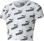 PUMA Amplified AOP Fitted Tee Dames Shirt - Puma White - Maat S