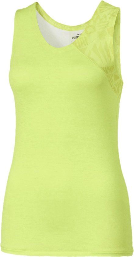 Haut de sport pour femme PUMA Studio Graphic Mesh Tank - Sunny Lime - Taille XS