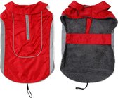 Warm sportief waterafstotend hondenjasje met reflector - ROOD - 2EXTRA LARGE (XXL)