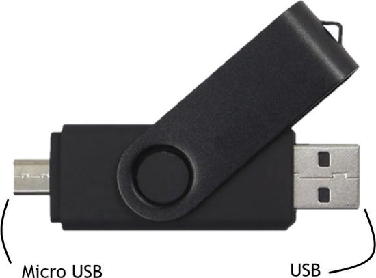 Micro USB + USB Stick 64GB Switch (Black) | bol.com