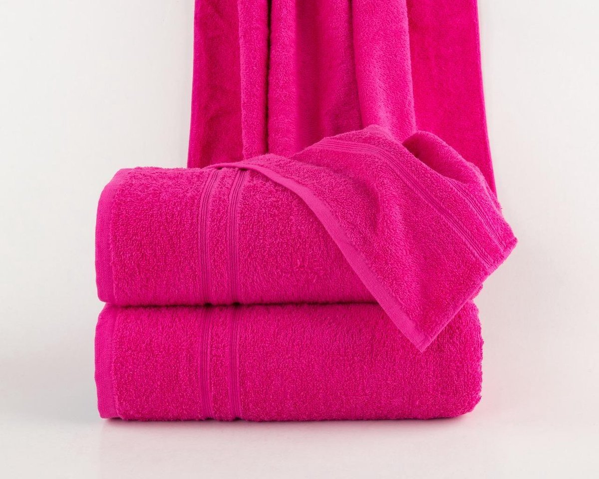 Homéé Badlaken FeelGood due Fancy Fushia 70x130cm 100% Katoen badstof set van 3 stuks