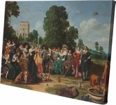 Canvasdoek - Schilderij - De Buitenpartij Dirck Hals Oude Meesters - Multicolor - 40 X 60 Cm