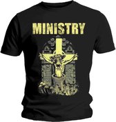 Ministry Heren Tshirt -M- Holy Cow Block Letters Zwart