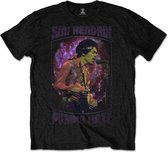Jimi Hendrix Heren Tshirt -S- Purple Haze Frame Zwart