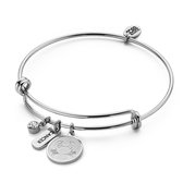 CO88 Collection Zodiac 8CB 90428 Stalen armband - Sterrenbeeld Kreeft - Zilverkleurig