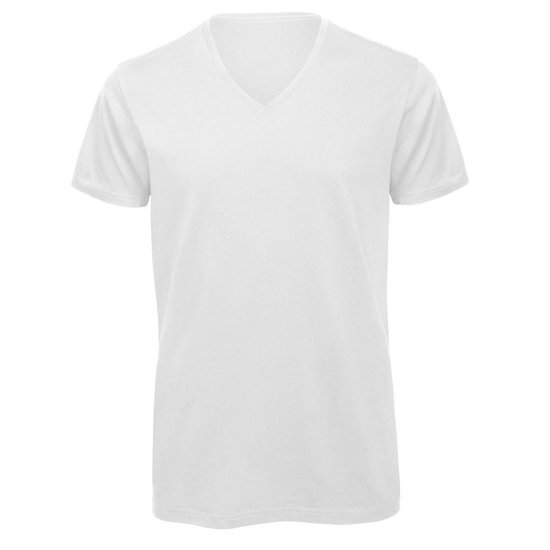 Senvi V-hals T-shirt 5 Pack 100% Katoen (Biologisch) Wit - L
