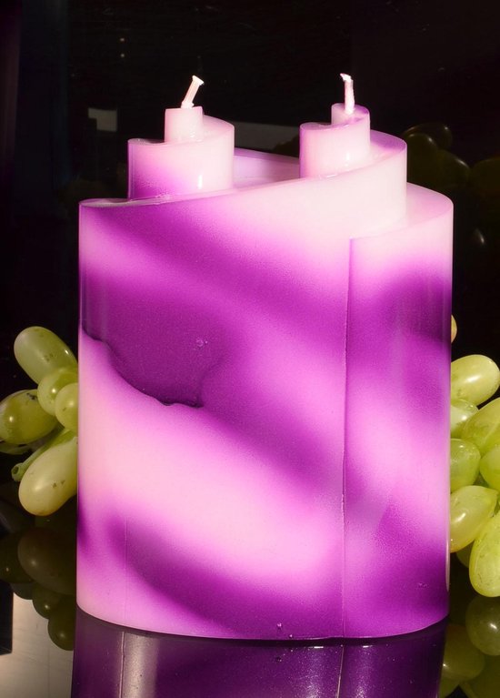 Luxe Piaf kaars met 2 pitten, type Barcelona, hoogte: 21 cm - Gemaakt door Candles by Milanne