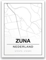 Poster/plattegrond ZUNA - 30x40cm