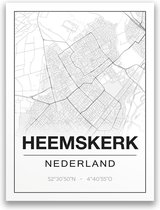 Poster/plattegrond HEEMSKERK - 30x40cm