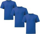 Senvi Kids 3 Pack T-Shirt Ronde Hals Maat: 116 - Kleur: Royal Blauw