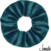 Jumalu scrunchie velvet haarwokkel haarelastiekjes - turquoise - 1 stuk