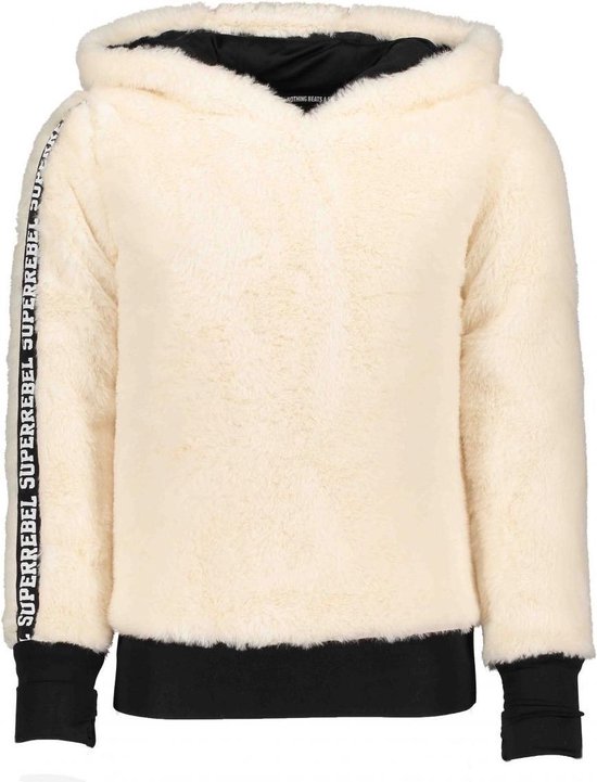 Superrebel Meisjes sweaters Superrebel Superrebel girls hooded fur sweater  offwhite 176 | bol.com