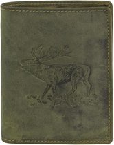 Greenburry - Vintage animal wallet - stag - men - olive