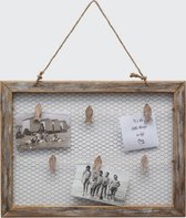 Deknudt Frames memobord S67TV1 E - driftwood - kippengaas - 6 knijpers