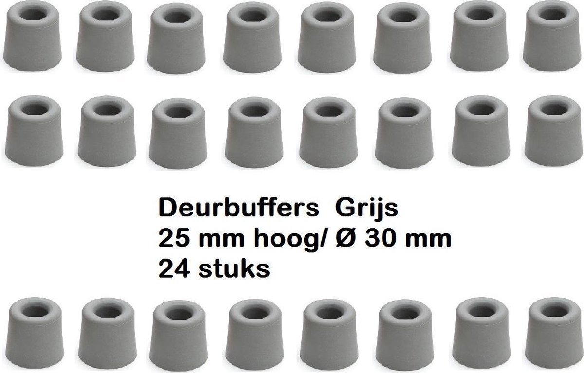 Deurbuffer Stootbuffer Ø 30 x 25mm Rubber Grijs